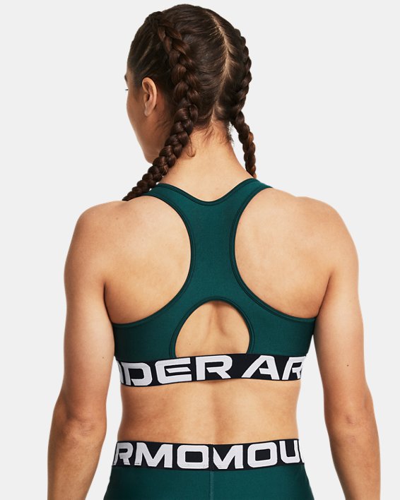 HeatGear® Armour Mid Sport-BH mit Branding für Damen, Blue, pdpMainDesktop image number 1